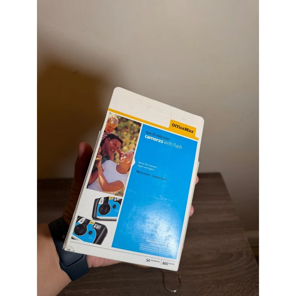 Y2K OfficeMax Disposable Camera 2 Pack 35mm Film 800 Speed Blue Vintage